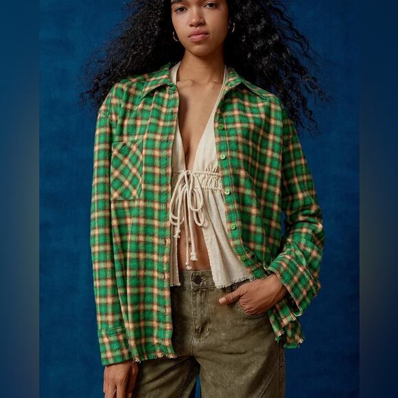 Urban Outfitters New BDG Brixton Button-Down Flannel Shirt small - Picture 1 of 5